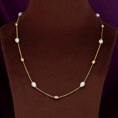 Golden Beaded Pearl Neckpiece